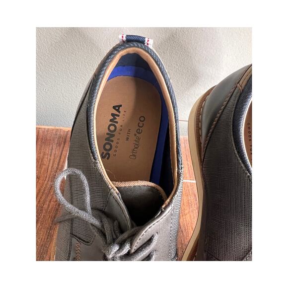 Sonoma‎ Men's Gray Oxford Dress Shoes Lace Up Casual Comfort - Picture 6 of 6